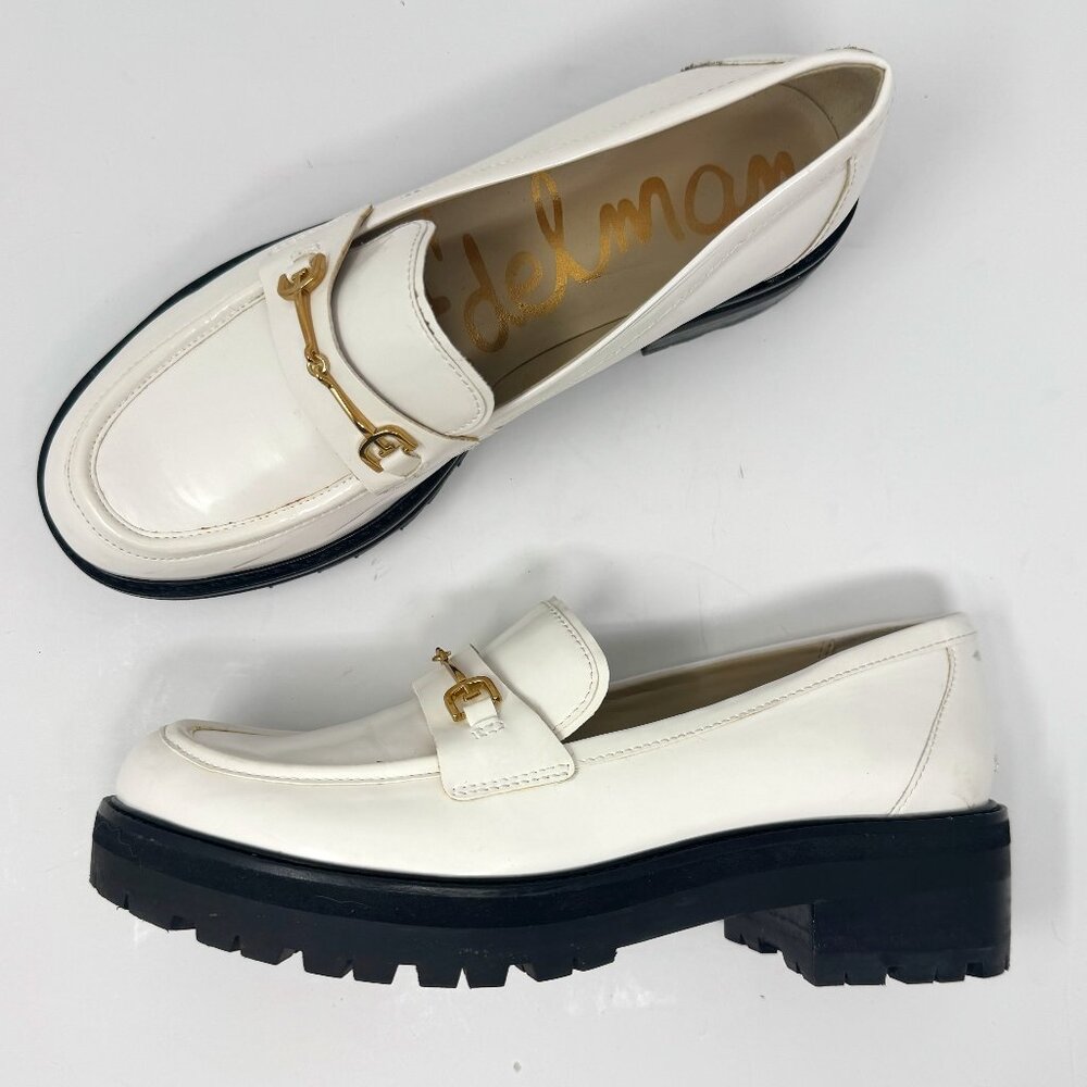 Sam Edelman White Lug Sole Loafers US 8